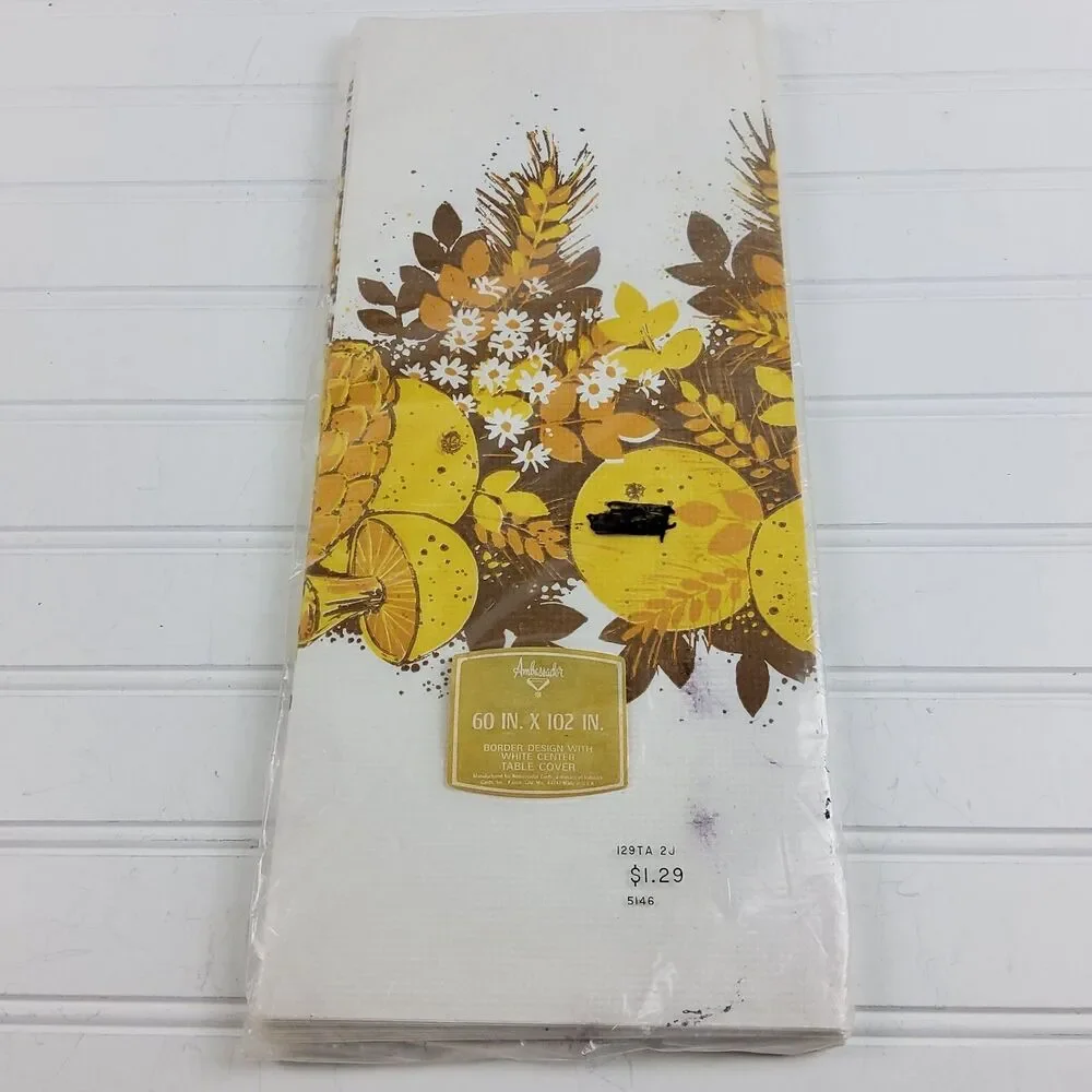 Vintage Ambassador Paper Table Cloth Thanksgiving Fall Sealed 60
